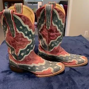 Corral Shoes Corral Rebel Flag Square Toe Western Boot Poshmark